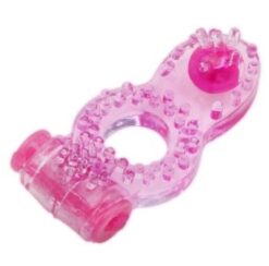 Clit Dual Vibrating Erection Penis Ring Stretchy Delay Toy
