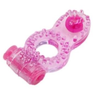 Clit Dual Vibrating Erection Penis Ring Stretchy Delay Toy