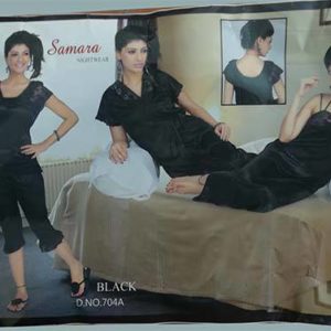 Samara Black Night Wear 4PC – 704A