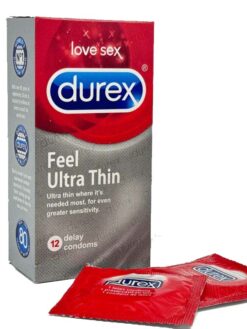 Durex Feel Ultra Thin Condoms (12 Lubricated Delay Condoms)